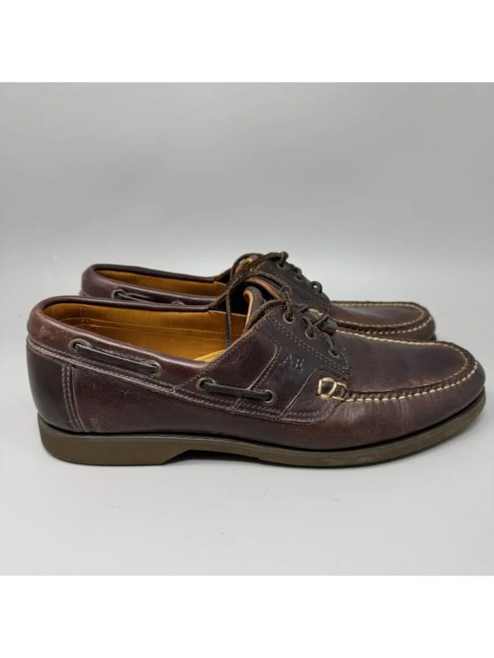 Allen Edmonds Mens Size 11D Dark Brown Leather Key Largo Boat Shoes